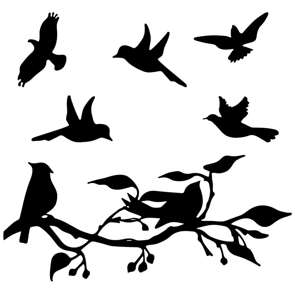 2 Pcs Metal Birds Wall Art Vivid Birds On Branch Silhouette Wall Decor Black💖